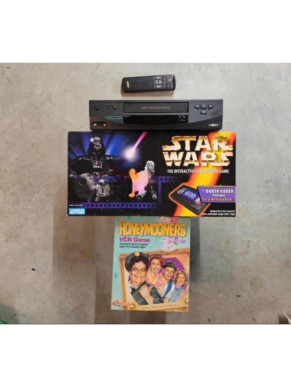VHS Games (Star Wars & Honeymooners) + Samsung VHS Player